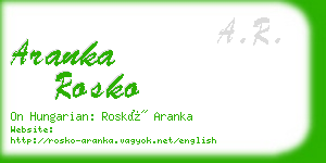 aranka rosko business card